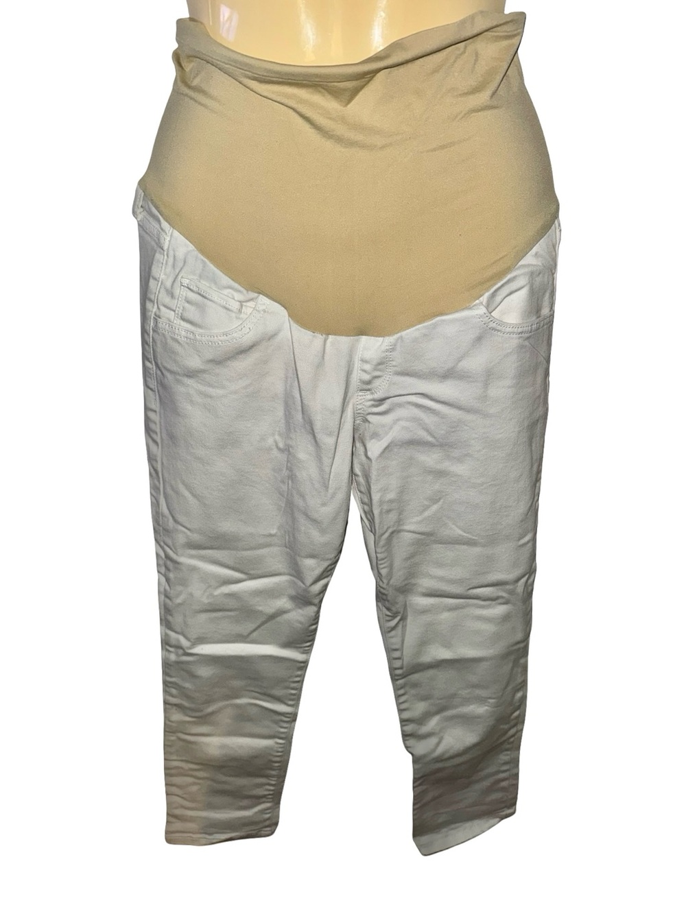 a:glow white Maternity Stretch Panel Pants